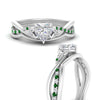 Load image into Gallery viewer, french-pave-heart-contour-emerald-wedding-band-in-white-gold-FD9986B1HTGEMGR-NL-WG
