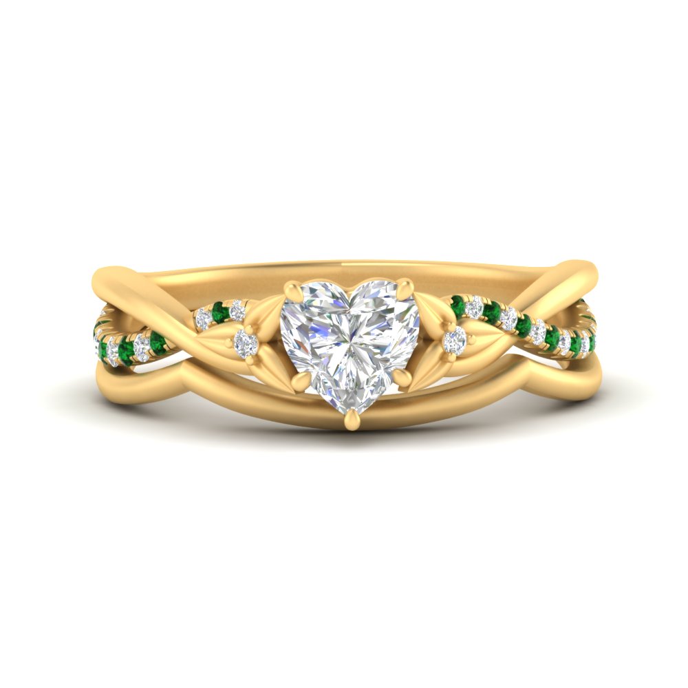 french-pave-heart-contour-emerald-wedding-band-in-yellow-gold-FD9986B1HTGEMGR-NL-YG