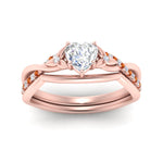 Load image into Gallery viewer, french-pave-heart-contour-orange-sapphire-wedding-band-in-rose-gold-FD9986B1HTGSAOR-NL-RG
