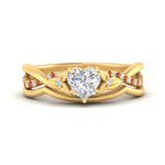 Load image into Gallery viewer, french-pave-heart-contour-orange-sapphire-wedding-band-in-yellow-gold-FD9986B1HTGSAOR-NL-YG
