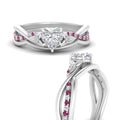 Thumbnail 26 - french-pave-heart-contour-pink-sapphire-wedding-band-in-white-gold-FD9986B1HTGSADRPI-NL-WG