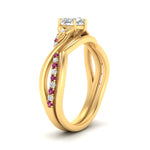 Load image into Gallery viewer, french-pave-heart-contour-pink-sapphire-wedding-band-in-yellow-gold-FD9986B1HTGSADRPI-NL-YG
