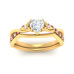 Load image into Gallery viewer, french-pave-heart-contour-pink-sapphire-wedding-band-in-yellow-gold-FD9986B1HTGSADRPI-NL-YG
