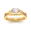 Load image into Gallery viewer, french-pave-heart-contour-pink-sapphire-wedding-band-in-yellow-gold-FD9986B1HTGSADRPI-NL-YG