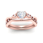 Load image into Gallery viewer, french-pave-heart-contour-ruby-wedding-band-in-rose-gold-FD9986B1HTGRUDR-NL-RG
