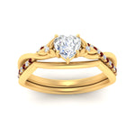 Load image into Gallery viewer, french-pave-heart-contour-ruby-wedding-band-in-yellow-gold-FD-9986B1HTGRUDR-NL-YG
