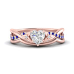 Load image into Gallery viewer, french-pave-heart-contour-sapphire-wedding-band-in-rose-gold-FD9986B1HTGSABL-NL-RG
