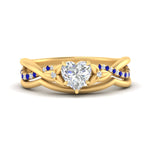 Load image into Gallery viewer, french-pave-heart-contour-sapphire-wedding-band-in-yellow-gold-FD9986B1HTGSABL-NL-YG
