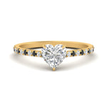Load image into Gallery viewer, french-pave-heart-petite-black-diamond-engagement-ring-in-FD9918HTRGBLACKANGLE3-NL-YG