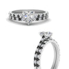 Load image into Gallery viewer, french-pave-heart-petite-black-diamond-wedding-ring-set-in-FD9918HTGBLACKANGLE3-NL-WG-B1