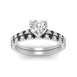 Load image into Gallery viewer, french-pave-heart-petite-black-diamond-wedding-ring-set-in-FD9918HTGBLACKANGLE3-NL-WG-B1
