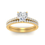 Load image into Gallery viewer, french-pave-heart-petite-diamond-wedding-ring-set-in-FD9918HTANGLE3-NL-YG-B1
