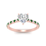 Load image into Gallery viewer, french-pave-heart-petite-emerald-engagement-ring-in-FD9918HTRGEMGRANGLE3-NL-RG