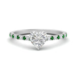 Load image into Gallery viewer, french-pave-heart-petite-emerald-engagement-ring-in-FD9918HTRGEMGRANGLE3-NL-WG