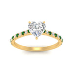 Load image into Gallery viewer, french-pave-heart-petite-emerald-engagement-ring-in-FD9918HTRGEMGRANGLE3-NL-YG