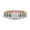 Load image into Gallery viewer, french-pave-heart-petite-emerald-wedding-ring-set-in-FD9918HTGEMGRANGLE3-NL-RG-B1