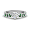 Load image into Gallery viewer, french-pave-heart-petite-emerald-wedding-ring-set-in-FD9918HTGEMGRANGLE3-NL-WG-B1