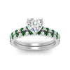 Load image into Gallery viewer, french-pave-heart-petite-emerald-wedding-ring-set-in-FD9918HTGEMGRANGLE3-NL-WG-B1