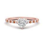 Load image into Gallery viewer, french-pave-heart-petite-orange-sapphire-engagement-ring-in-FD9918HTRGSAORANGLE3-NL-RG
