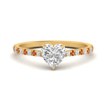 Load image into Gallery viewer, french-pave-heart-petite-orange-sapphire-engagement-ring-in-FD9918HTRGSAORANGLE3-NL-YG