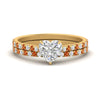 Load image into Gallery viewer, french-pave-heart-petite-orange-sapphire-wedding-ring-set-in-FD9918HTGSAORANGLE3-NL-YG-B1