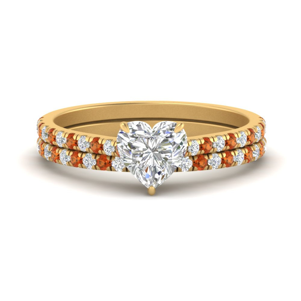 french-pave-heart-petite-orange-sapphire-wedding-ring-set-in-FD9918HTGSAORANGLE3-NL-YG-B1