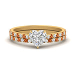 Load image into Gallery viewer, french-pave-heart-petite-orange-sapphire-wedding-ring-set-in-FD9918HTGSAORANGLE3-NL-YG-B1
