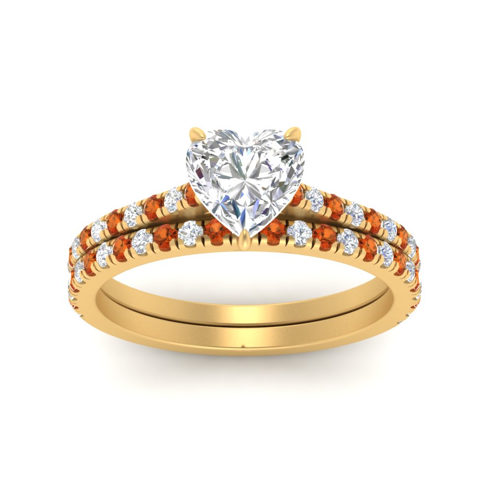 french-pave-heart-petite-orange-sapphire-wedding-ring-set-in-FD9918HTGSAORANGLE3-NL-YG-B1