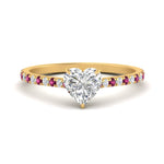 Load image into Gallery viewer, french-pave-heart-petite-pink-sapphire-engagement-ring-in-FD9918HTRGSADRPIANGLE3-NL-YG