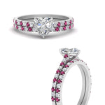 Load image into Gallery viewer, french-pave-heart-petite-pink-sapphire-wedding-ring-set-in-FD9918HTGSADRPIANGLE3-NL-WG-B1
