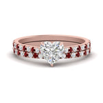 Load image into Gallery viewer, french-pave-heart-petite-ruby-wedding-ring-set-in-FD9918HTGRUDRANGLE3-NL-RG-B1
