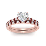 Load image into Gallery viewer, french-pave-heart-petite-ruby-wedding-ring-set-in-FD9918HTGRUDRANGLE3-NL-RG-B1

