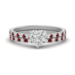 Load image into Gallery viewer, french-pave-heart-petite-ruby-wedding-ring-set-in-FD9918HTGRUDRANGLE3-NL-WG-B1
