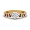 Load image into Gallery viewer, french-pave-heart-petite-ruby-wedding-ring-set-in-FD9918HTGRUDRANGLE3-NL-YG-B1