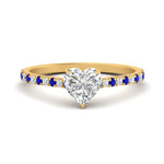 Load image into Gallery viewer, french-pave-heart-petite-sapphire-engagement-ring-in-FD9918HTRGSABLANGLE3-NL-YG