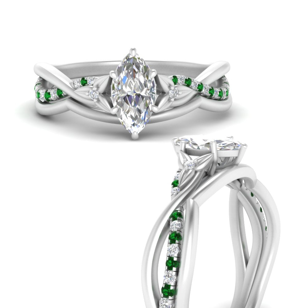 french-pave-marquise-contour-emerald-wedding-band-in-white-gold-FD9986B1MQGEMGRANGLE3-NL-WG