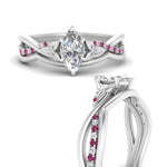 Load image into Gallery viewer, french-pave-marquise-contour-pink-sapphire-wedding-band-in-white-gold-FD9986B1MQGSADRPI-NL-WG
