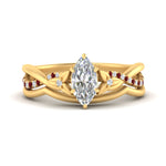Load image into Gallery viewer, french-pave-marquise-contour-ruby-wedding-band-in-yellow-gold-FD9986B1MQGRUDR-NL-YG
