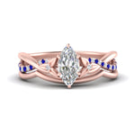 Load image into Gallery viewer, french-pave-marquise-contour-sapphire-wedding-band-in-rose-gold-FD9986B1MQGSABL-NL-RG
