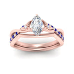 Load image into Gallery viewer, french-pave-marquise-contour-sapphire-wedding-band-in-rose-gold-FD9986B1MQGSABL-NL-RG
