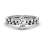 Load image into Gallery viewer, french-pave-marquise-petite-black-diamond-wedding-ring-set-in-FD9918MQGBLACKANGLE3-NL-WG-B1
