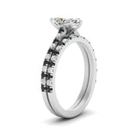 Load image into Gallery viewer, french-pave-marquise-petite-black-diamond-wedding-ring-set-in-FD9918MQGBLACKANGLE3-NL-WG-B1
