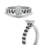 Load image into Gallery viewer, french-pave-marquise-petite-black-diamond-wedding-ring-set-in-FD9918MQGBLACKANGLE3-NL-WG-B1
