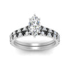 Load image into Gallery viewer, french-pave-marquise-petite-black-diamond-wedding-ring-set-in-FD9918MQGBLACKANGLE3-NL-WG-B1
