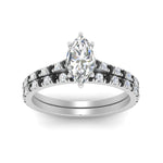 Load image into Gallery viewer, french-pave-marquise-petite-black-diamond-wedding-ring-set-in-FD9918MQGBLACKANGLE3-NL-WG-B1
