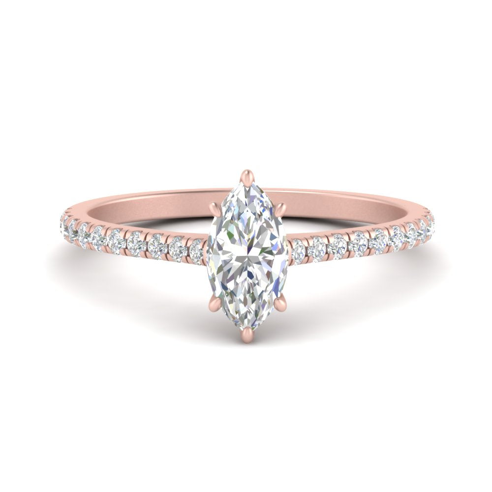 French Pave Marquise Diamond Cathedral Engagement Ring Fascinating — free download