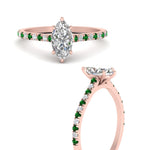 Load image into Gallery viewer, french-pave-marquise-petite-emerald-engagement-ring-in-FD9918MQRGEMGRANGLE3-NL-RG