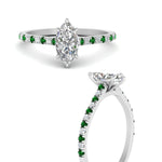 Load image into Gallery viewer, french-pave-marquise-petite-emerald-engagement-ring-in-FD9918MQRGEMGRANGLE3-NL-WG