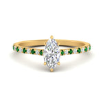 Load image into Gallery viewer, french-pave-marquise-petite-emerald-engagement-ring-in-FD9918MQRGEMGRANGLE3-NL-YG