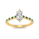 Load image into Gallery viewer, french-pave-marquise-petite-emerald-engagement-ring-in-FD9918MQRGEMGRANGLE3-NL-YG